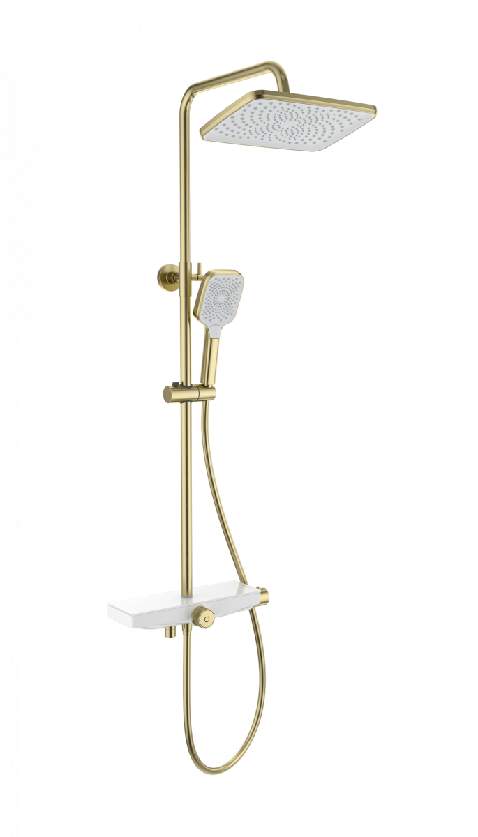 Душевая система Wonzon & Woghand ThermoKlick WW-B3098-A-BG (брашированное золото) с термостатом