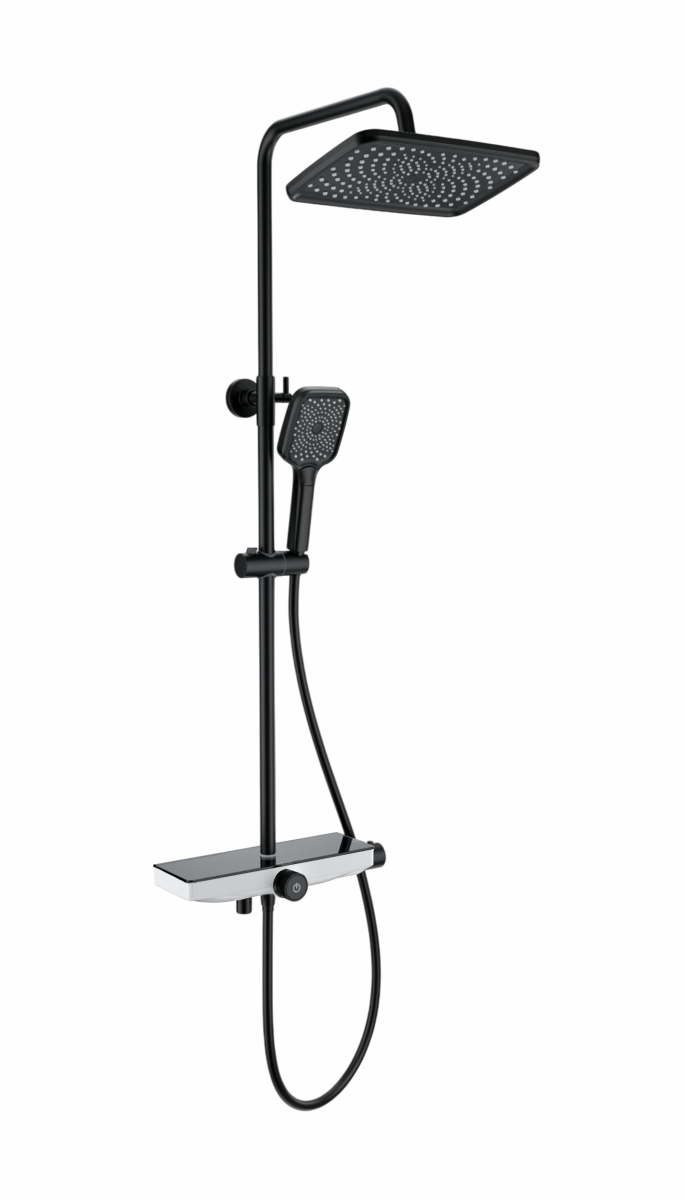 Душевая система Wonzon & Woghand ThermoKlick WW-B3098-A-MB (чёрный матовый) с термостатом