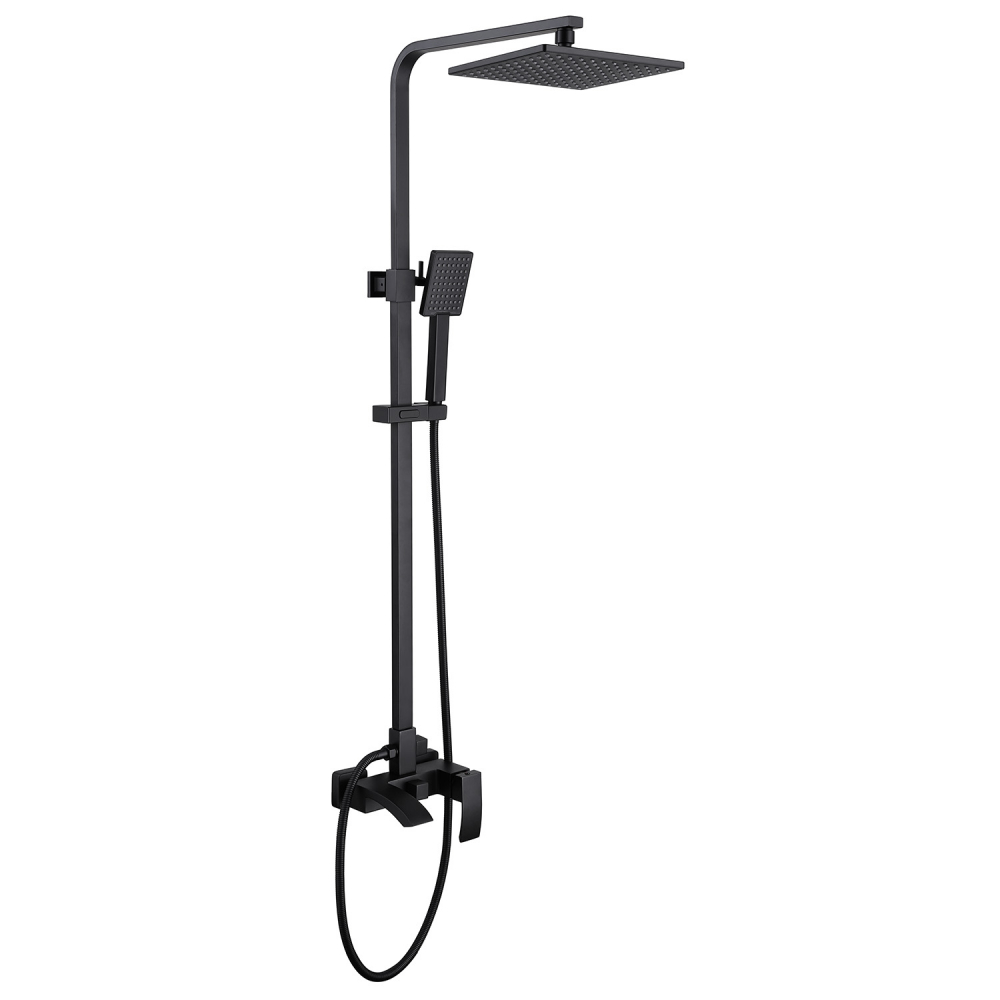 Душевая система Abber Wasserfall AF8616B (чёрный матовый)