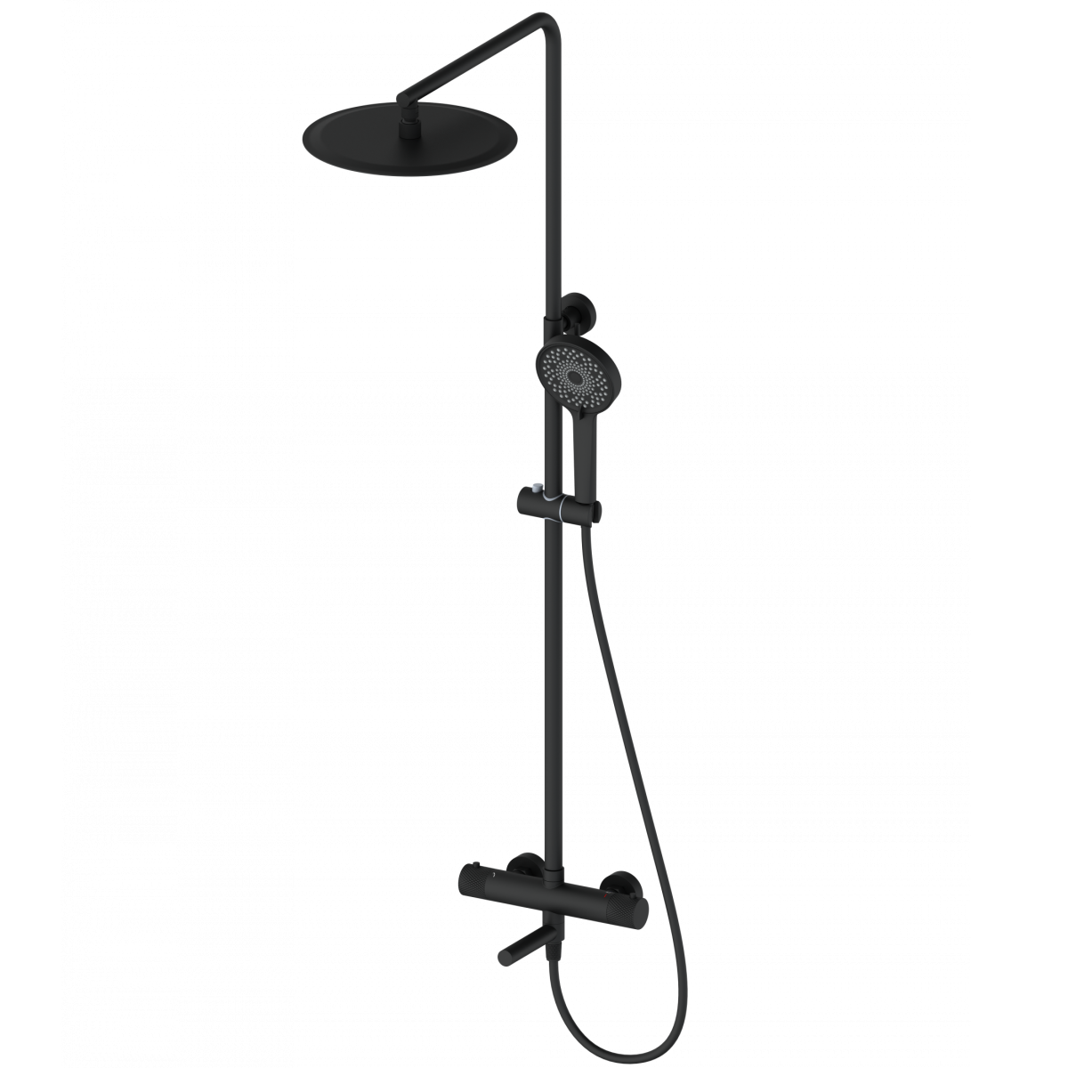 Душевая система Wonzon & Woghand WW-88739902-MB (чёрный матовый) с термостатом