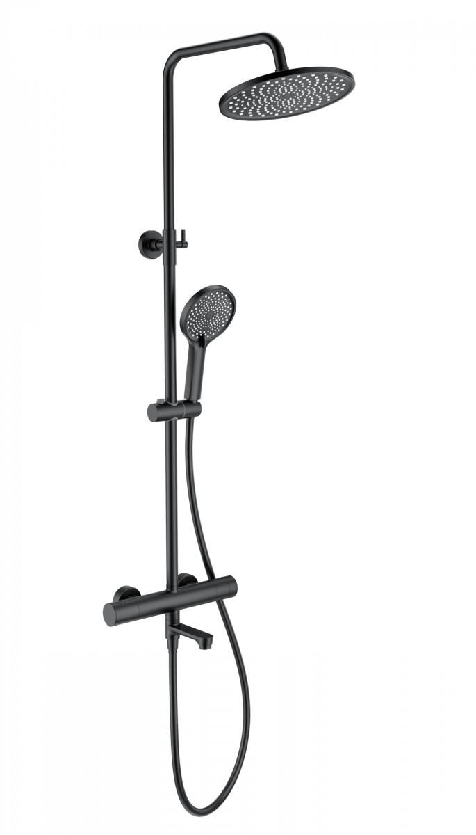 Душевая система Wonzon & Woghand WW-B3069-MB (чёрный матовый) с термостатом