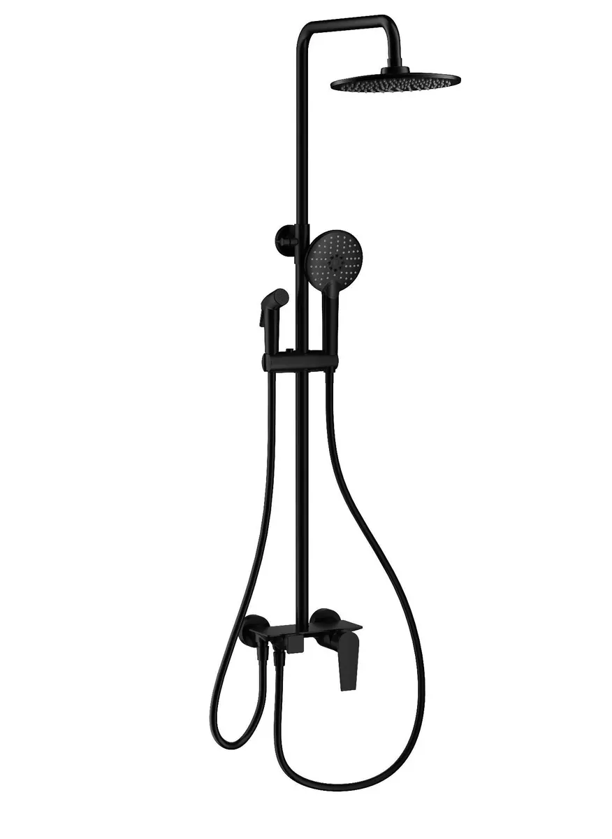 Душевая система Wonzon & Woghand WW-A30874-MB (чёрный матовый)