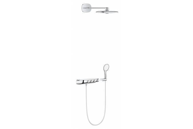 Душевая система GROHE Rainshower SmartControl 360 DUO с термостатическим смесителем, 3 режима верхнего душа, (без встраиваемой части), Хром 26443000