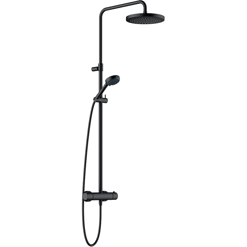 Душевая система Kludi Logo Dual Shower System 6808239-00 (чёрный матовый) с термостатом