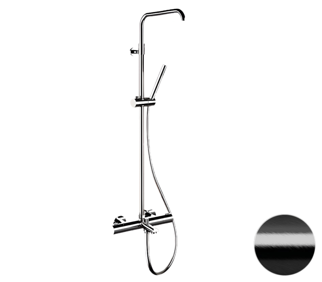 Душевая система Remer Elegance EQ34A7MMSSOFCFP (черный брашированный) с термостатом