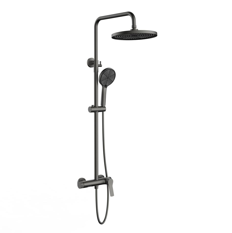 Душевая стойка Vincea Arco VSFS-4AR1GM (вороненая сталь)