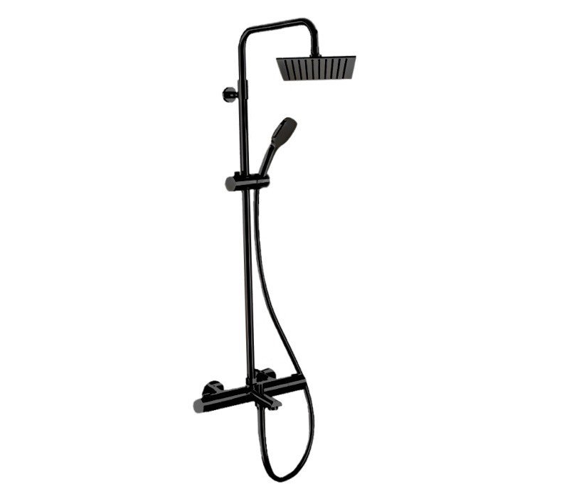 Душевая система Remer Elegance EQ34A8CPUFS25NO (черный матовый) с термостатом