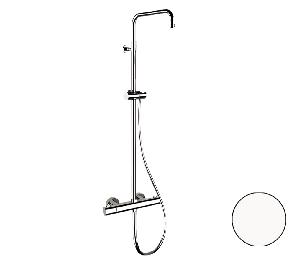 Душевая система Remer Elegance EQ32ASSDBO (белый матовый) с термостатом