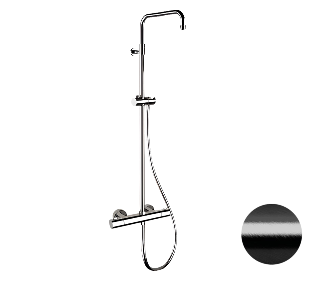 Душевая система Remer Elegance EQ32ASSDCFP (черный брашированный) с термостатом