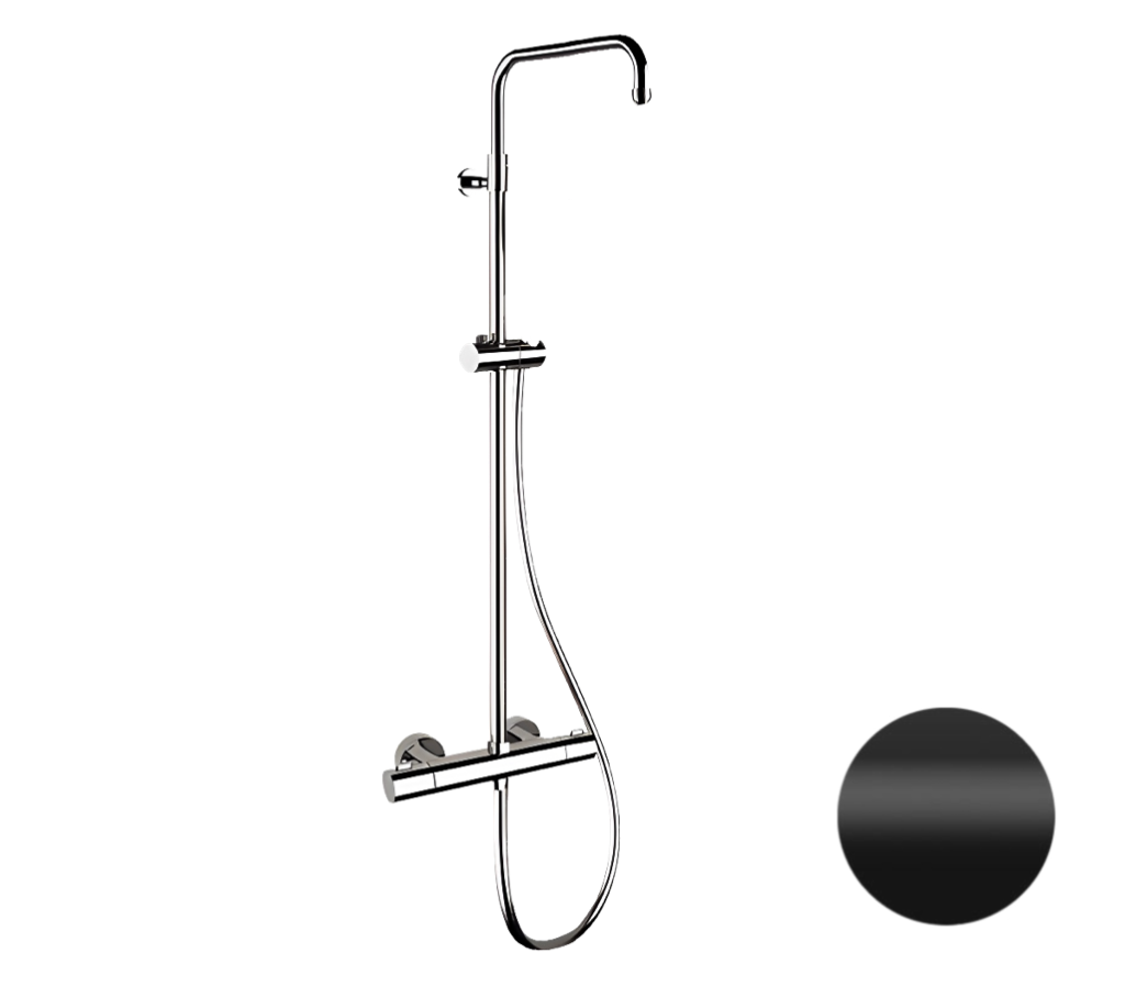 Душевая система Remer Elegance EQ32ASSDNO (черный матовый) с термостатом