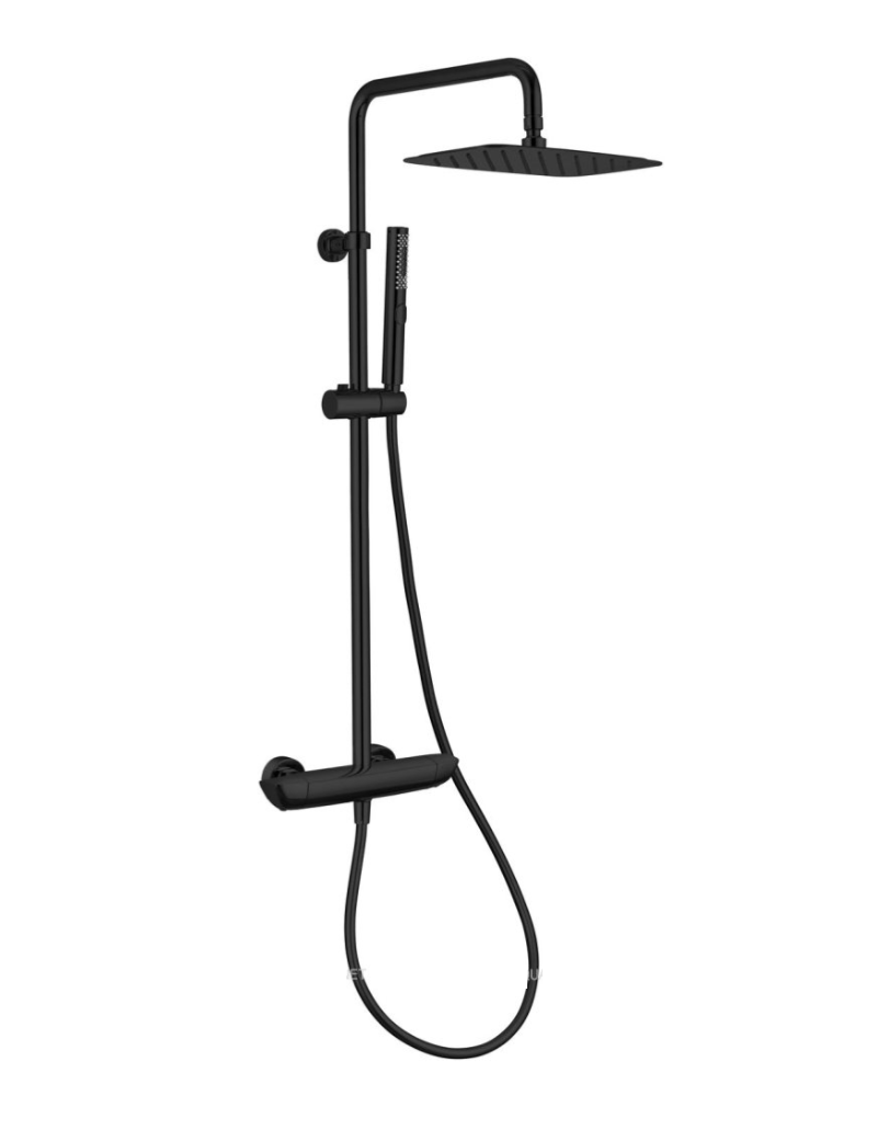 Душевая стойка Allen Brau Eclipse Infinity 5.21032-31 (чёрный матовый) с термостатом