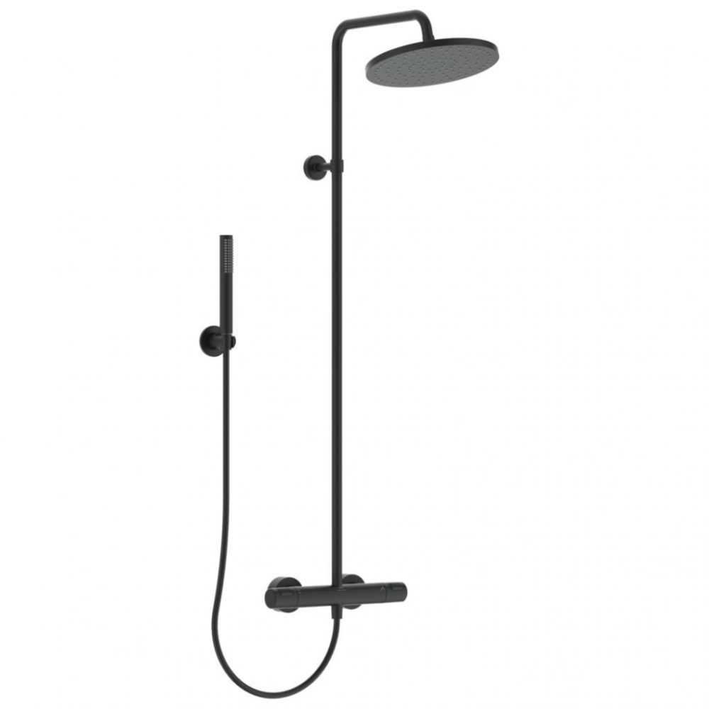 Душевая система Ideal Standard Ceratherm T25 BC748XG с термостатом (чёрный матовый)