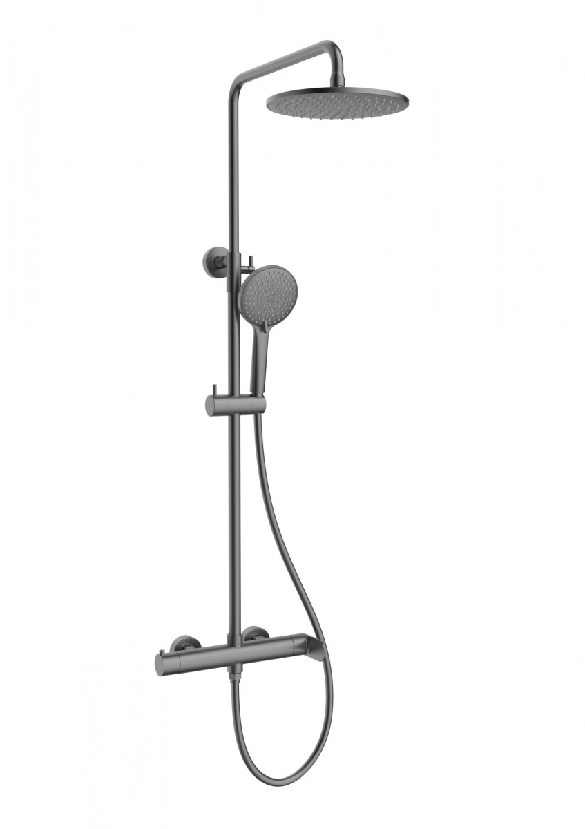 Душевая стойка Vincea Rondo VSFS-1R0GM (вороненая сталь)
