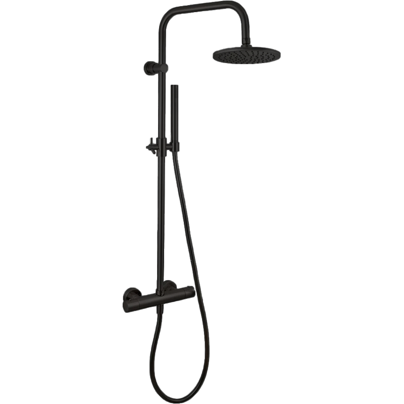 Душевая система Remer Elegance EQ32X7MMM20CFP (черный брашированный) с термостатом