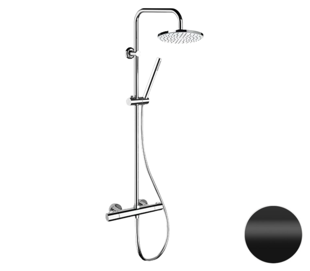 Душевая система Remer Elegance EQ32X7MMM20NO (черный матовый) с термостатом