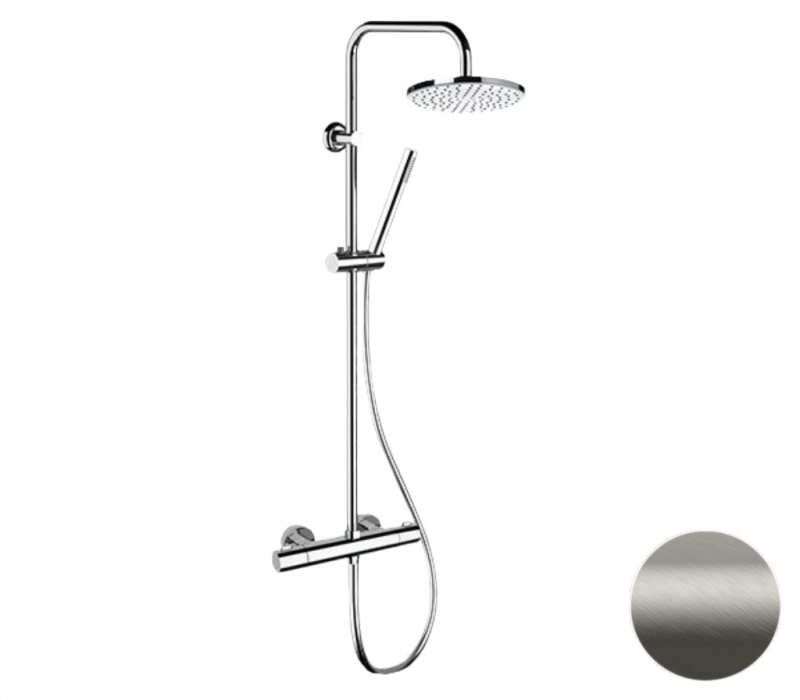 Душевая система Remer Elegance EQ32X7MMM20NPO (никель матовый брашированный) с термостатом
