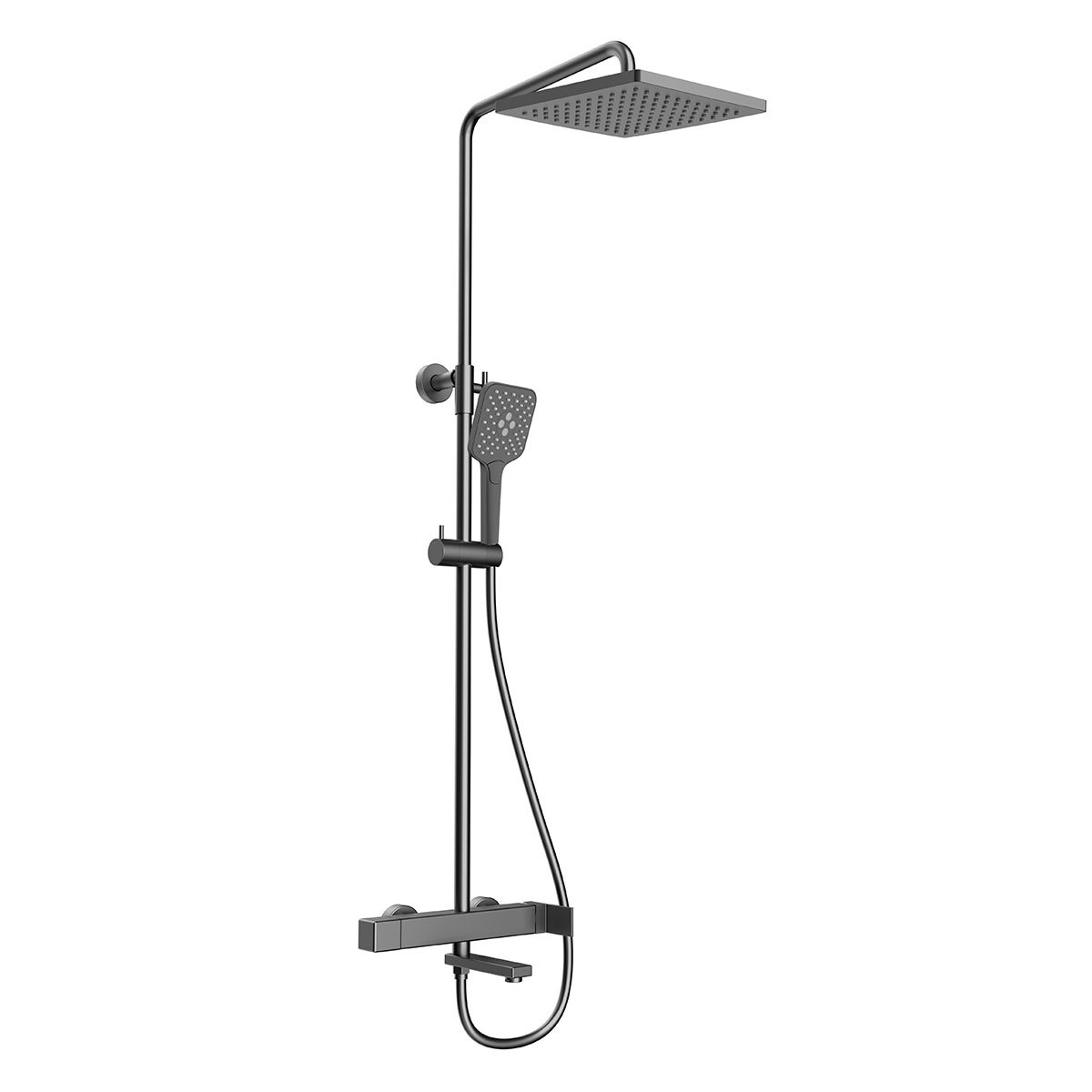 Душевая система Vincea Cube VSFS-1C1GM (вороненая сталь)