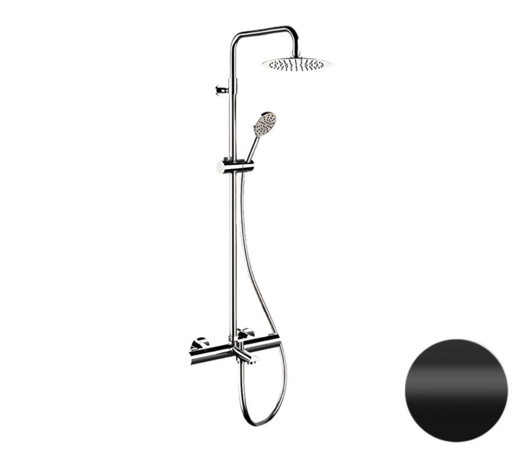 Душевая система Remer Elegance EQ34A8MPUFM25NO (черный матовый) с термостатом