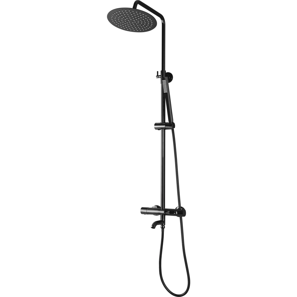 Душевая стойка Rea Lungo black metallic REA-P8763 с термостатом (черный маталик)