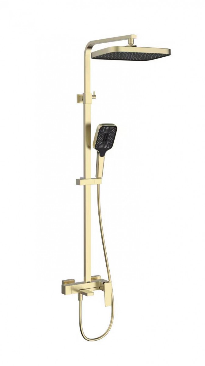 Душевая стойка Vincea Cube VSFS-4C12BG (брашированное золото)