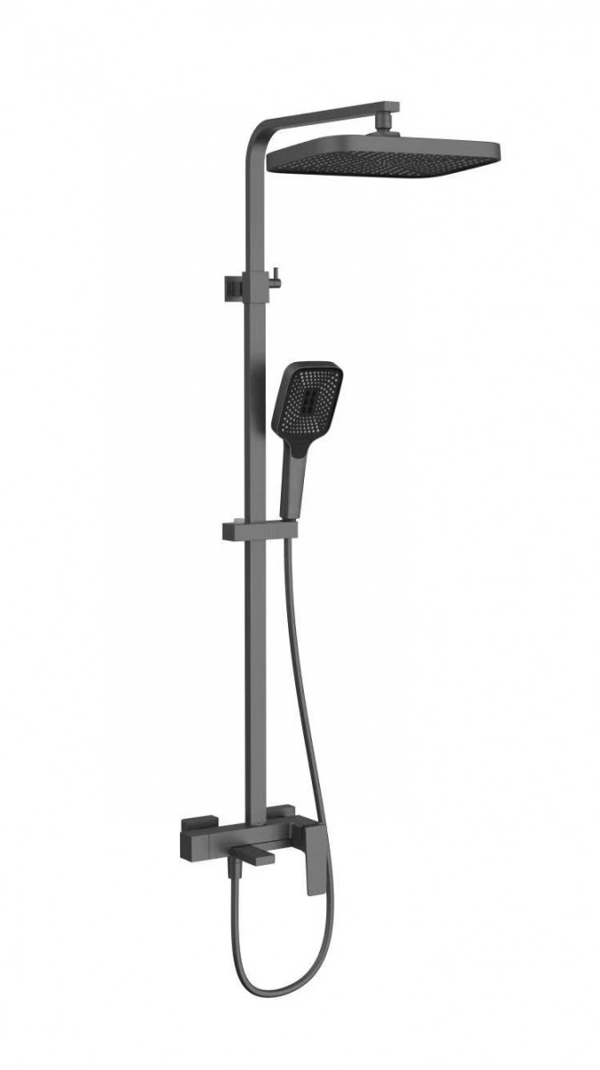 Душевая стойка Vincea Cube VSFS-4C12GM (вороненая сталь)
