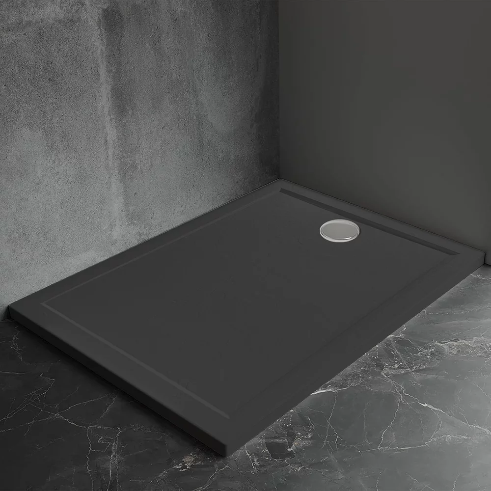 Душевой поддон Veconi Pietra B PT-B-9090-RU 900*900 мм (чёрный матовый)