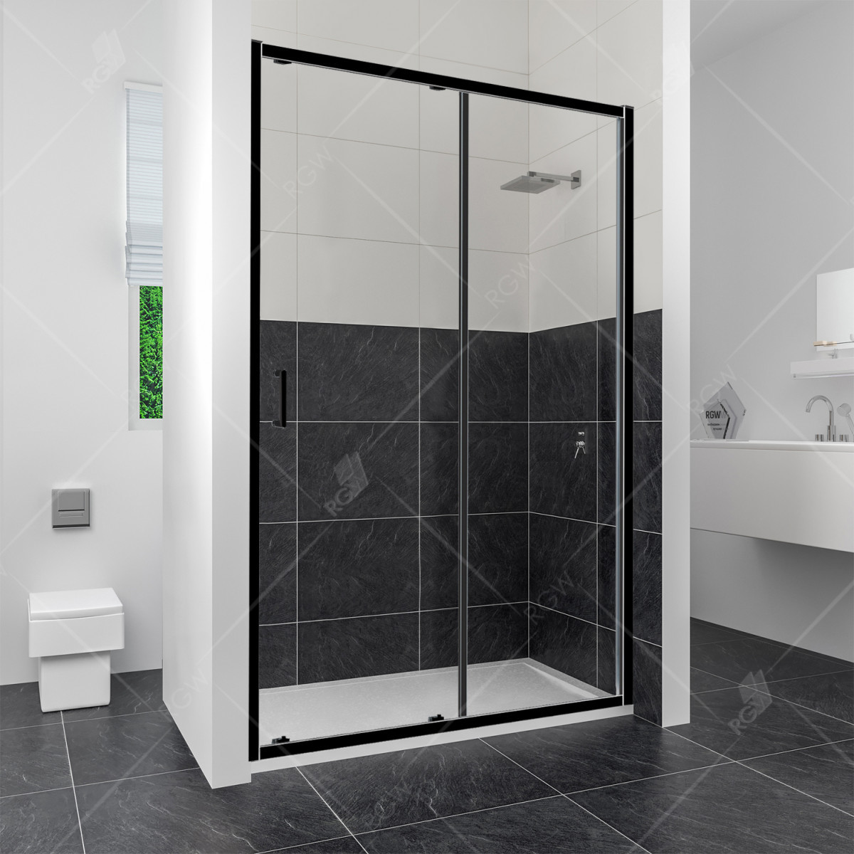 Душевая дверь RGW Classic CL-14B 1400*1850 мм (черный/прозрачное)