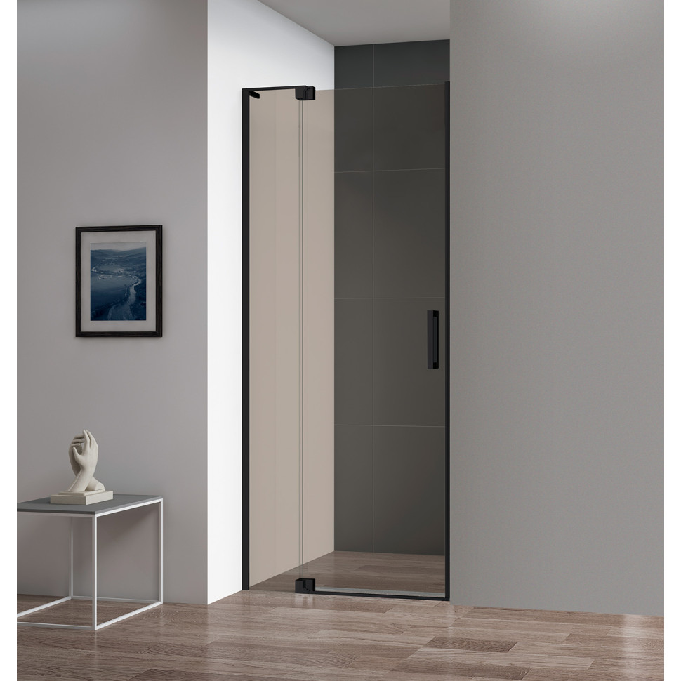 Душевая дверь Cezares SLIDER-B-1-70/80-BR-NERO 700/800*1950 мм (чёрный матовый/тонированное)