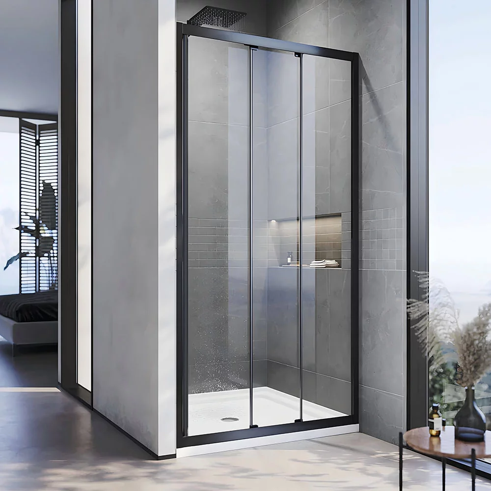 Душевая дверь Veconi VN-28B VN28B-100-01-C8 1000*1950 мм (чёрный матовый/прозрачное)