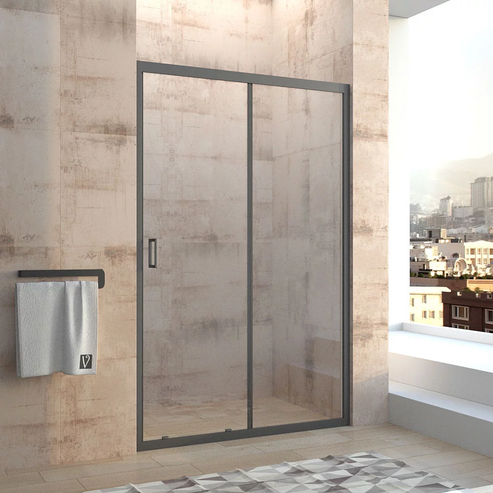 Душевая дверь Veconi VN-40B VN40B-150-01-C1 1500*1850 мм (чёрный матовый/прозрачное)