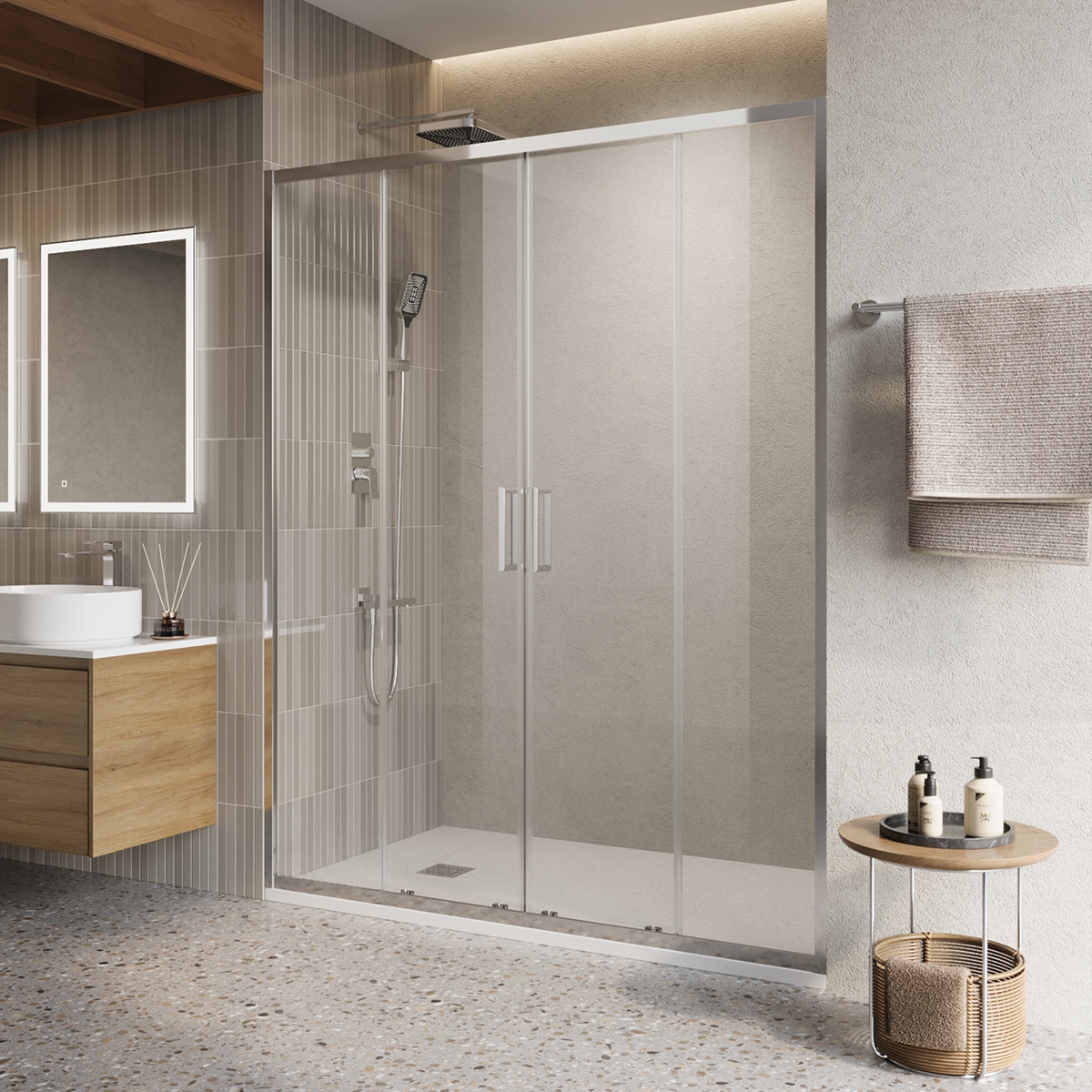 Душевая дверь BelBagno LUCE-BF-2-140-C-Cr 1400*1950 мм (хром/прозрачное)