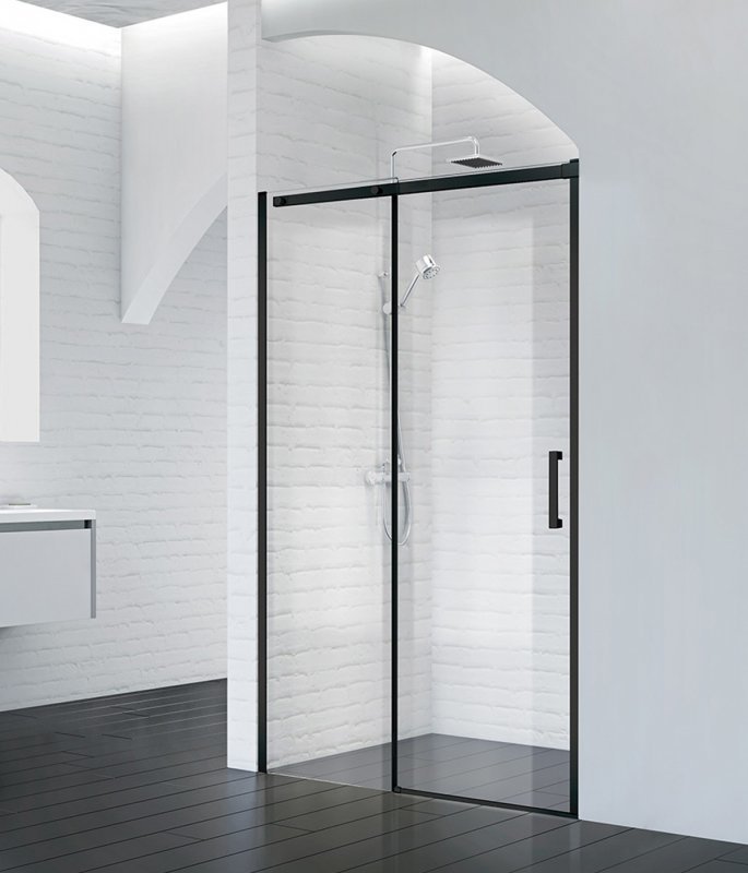 Душевая дверь BelBagno ACQUA-BF-1-120-C-NERO 1200*1950 мм (черный/прозрачное)