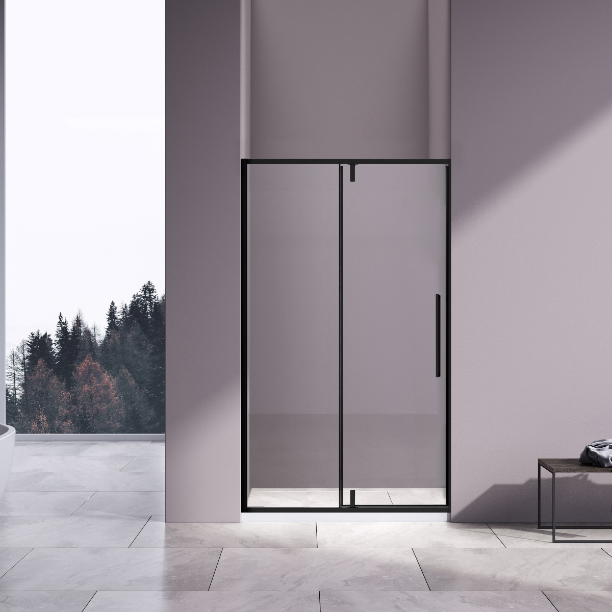 Душевая дверь Vincea Slim-N VDP-4SN120CLB 1200*1950 мм (черный матовый/прозрачное)