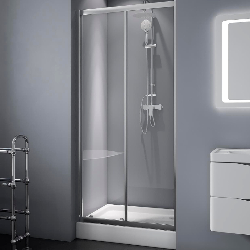 Душевая дверь BelBagno DUE-BF-1-100-C-Cr 1000*1900 мм (хром/прозрачное)