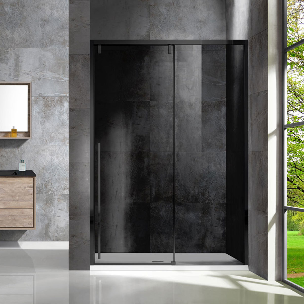 Душевая дверь Vincea Lugano VDS-1L120CGB-1 1200*1950 мм (черный/тонированное)