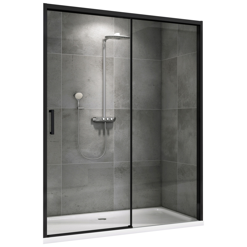 Душевая дверь Abber Komfort AG93160B 1600*2000 мм (чёрный/прозрачное)
