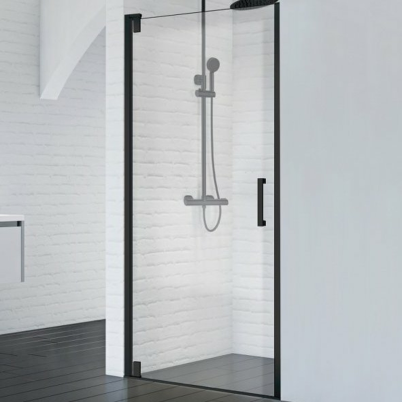 Душевая дверь BelBagno MARMI-B-1-90-C-NERO 900*1950 мм (черный матовый/прозрачное)