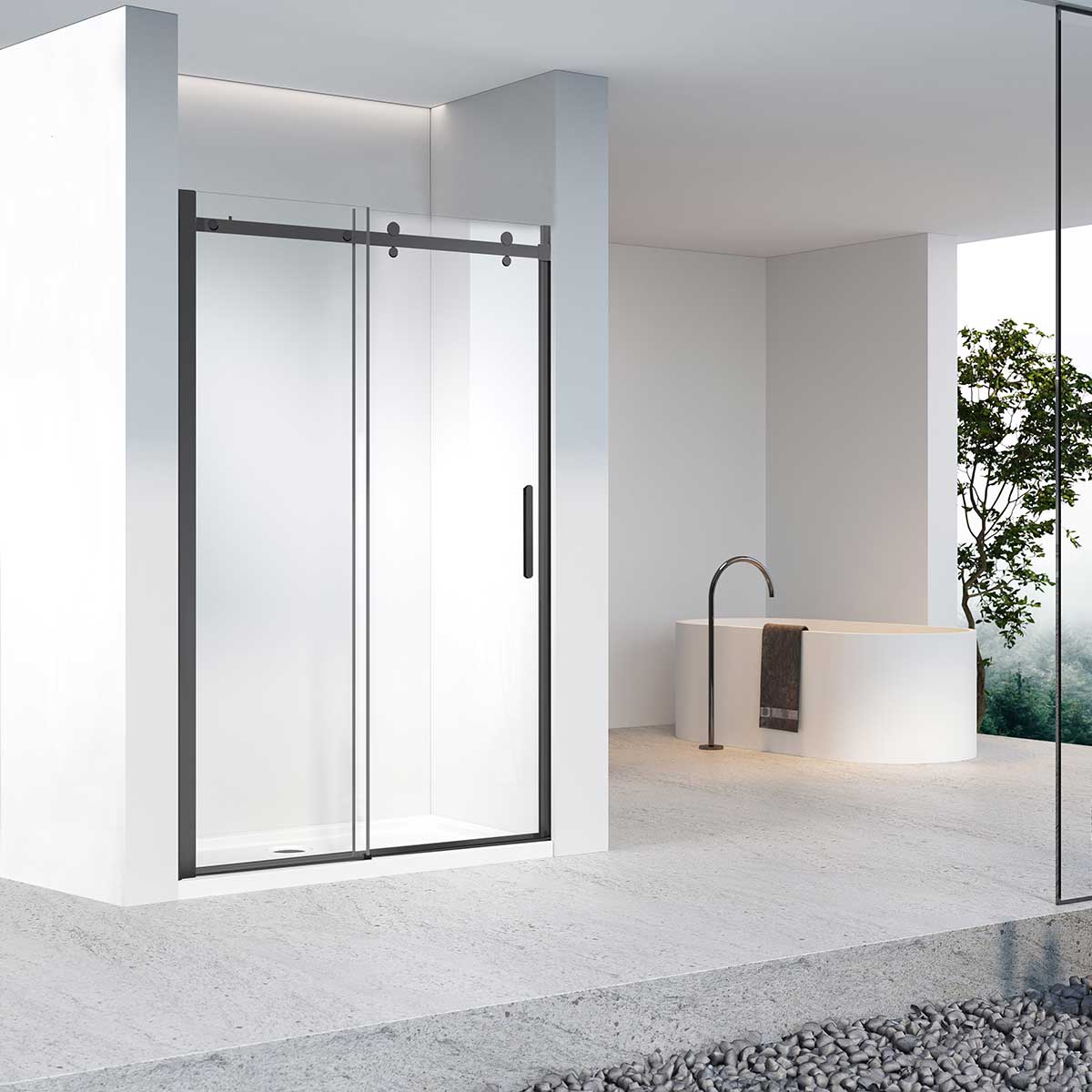 Душевая дверь Vincea Como-N VDS-4CN120CLB 1200*1950 мм (черный/прозрачное)