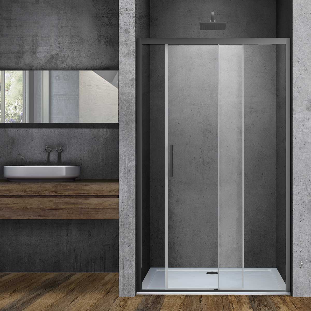 Душевая дверь Vincea Soft VDS-3SO140CLGM 1400*1950 мм (вороненая сталь/прозрачное)