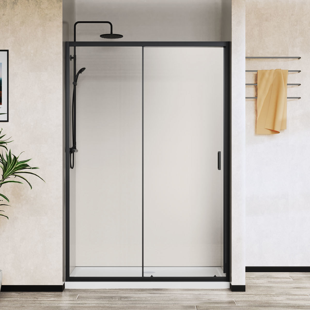 Душевая дверь Vincea City VDS-5CT110CLB 1100*1950 мм (черный/прозрачное)