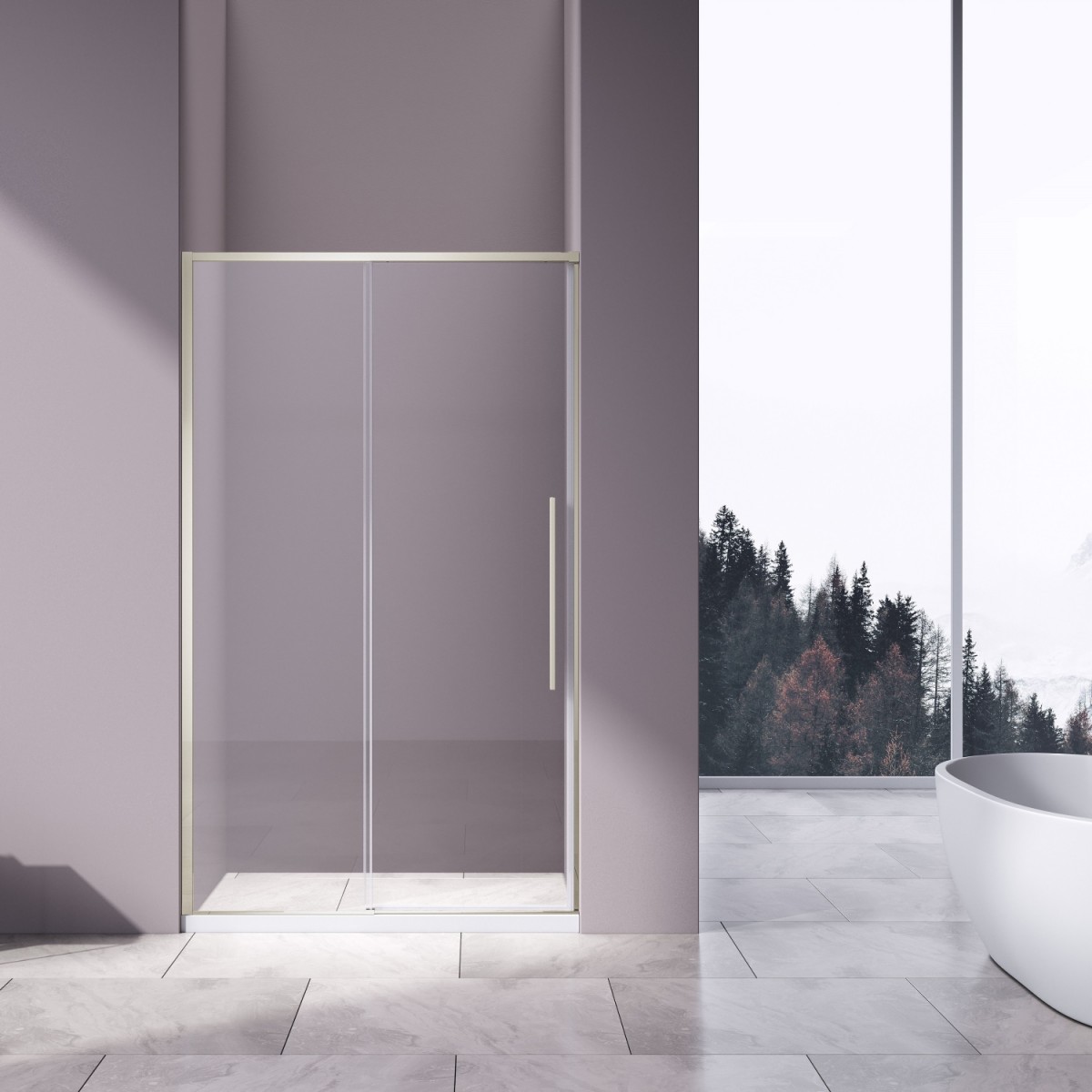 Душевая дверь Vincea Slim-N VDS-4SN140CLBN 1400*1950 мм (никель брашированный/прозрачное)