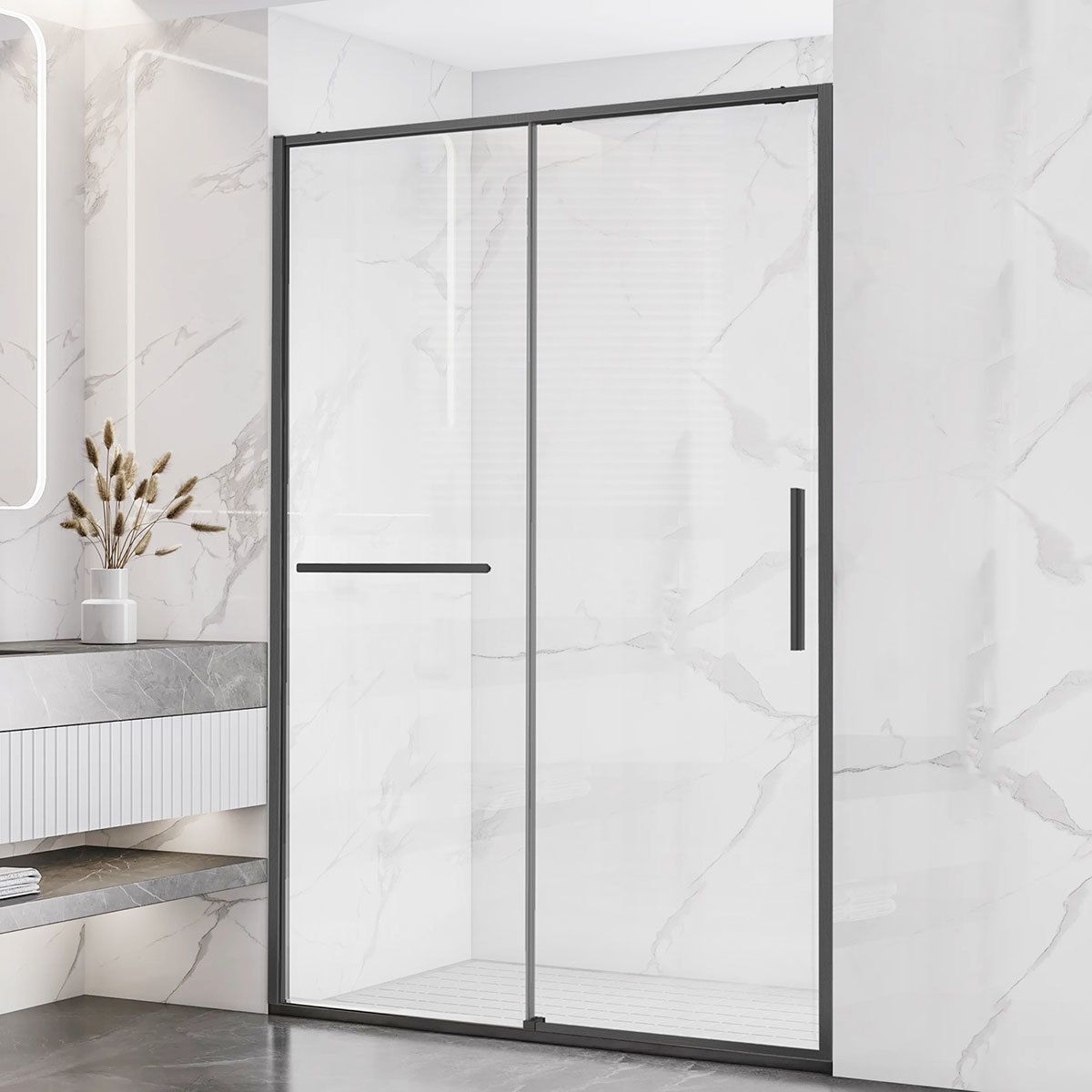 Душевая дверь Vincea Slim Soft VDS-1SS120CLGM 1200*2000 мм (вороненая сталь/прозрачное)