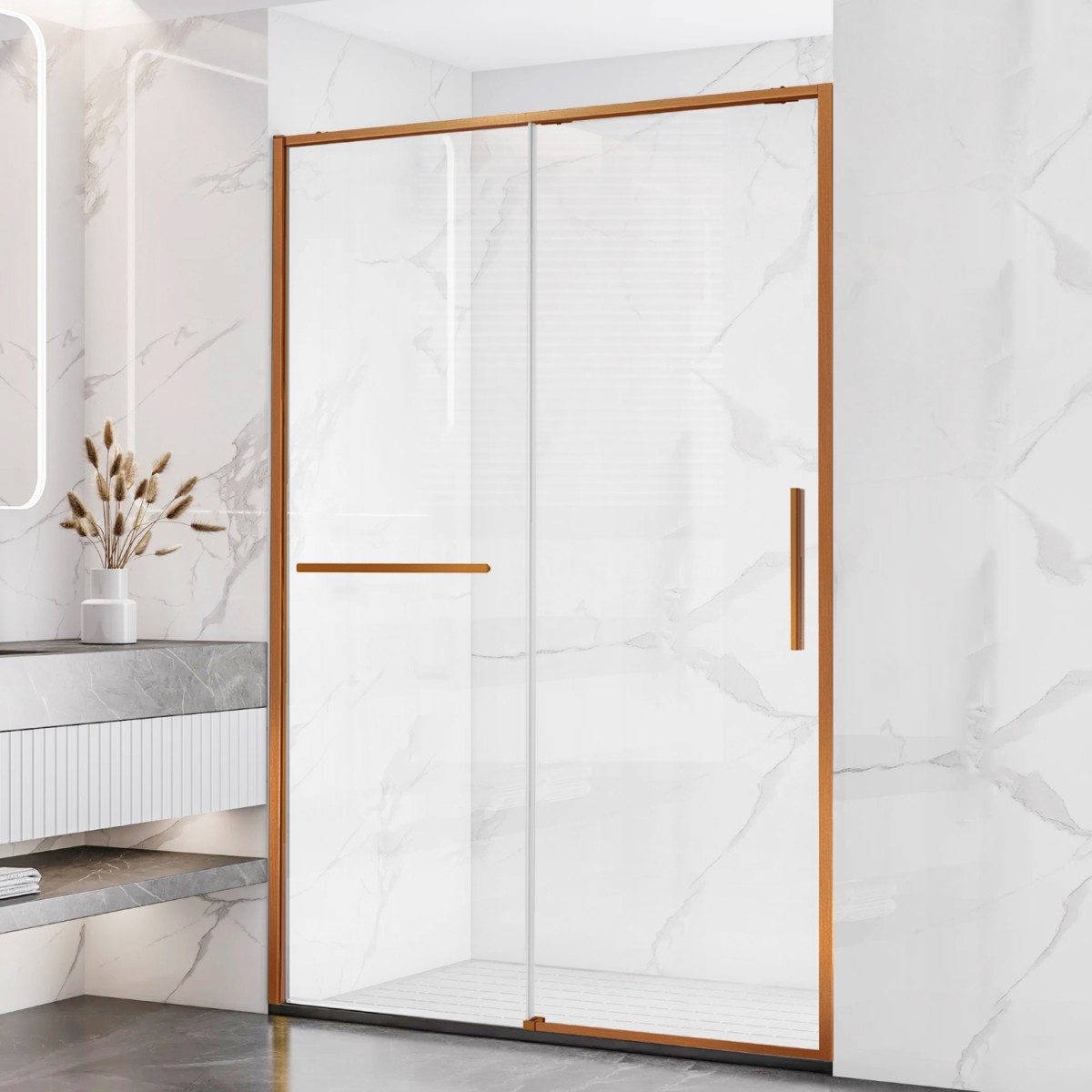 Душевая дверь Vincea Slim Soft VDS-1SS120CLBC 1200*2000 мм (медь брашированная/прозрачное)