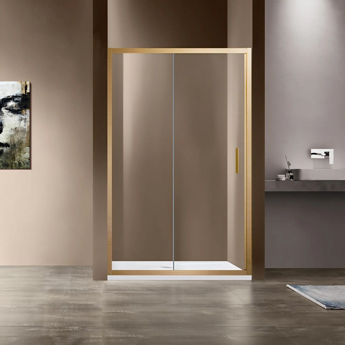 Душевая дверь Vincea Garda VDS-1G150CLG 1500*1900 мм (золото брашированное/прозрачное)