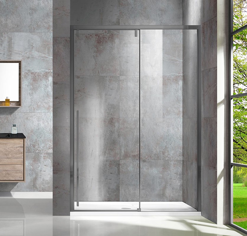 Душевая дверь Vincea Lugano VDS-1L120CLGM-1 1200*1950 мм (вороненая сталь/прозрачное)