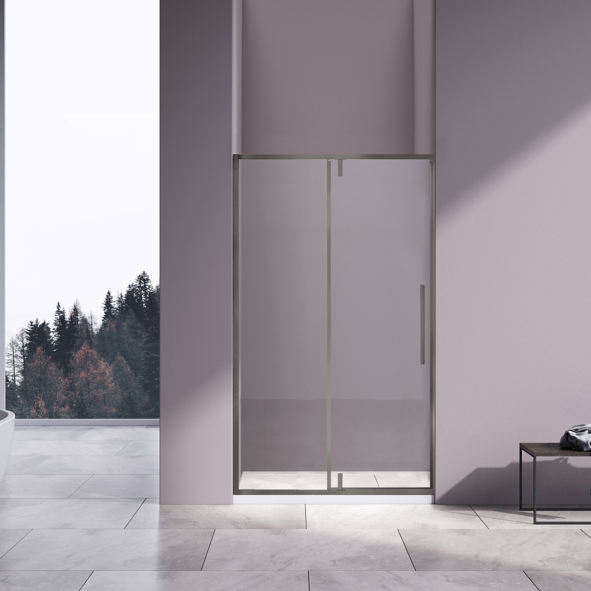 Душевая дверь Vincea Slim-N VDP-4SN120CLGM 1200*1950 мм (вороненая сталь/прозрачное)