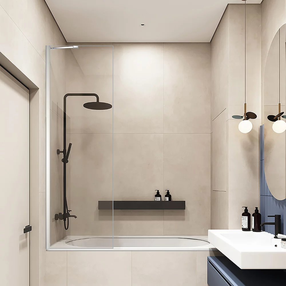 Шторка на ванну Veconi Palau PL84-60-01-C8 600*1500 мм (хром/прозрачное)