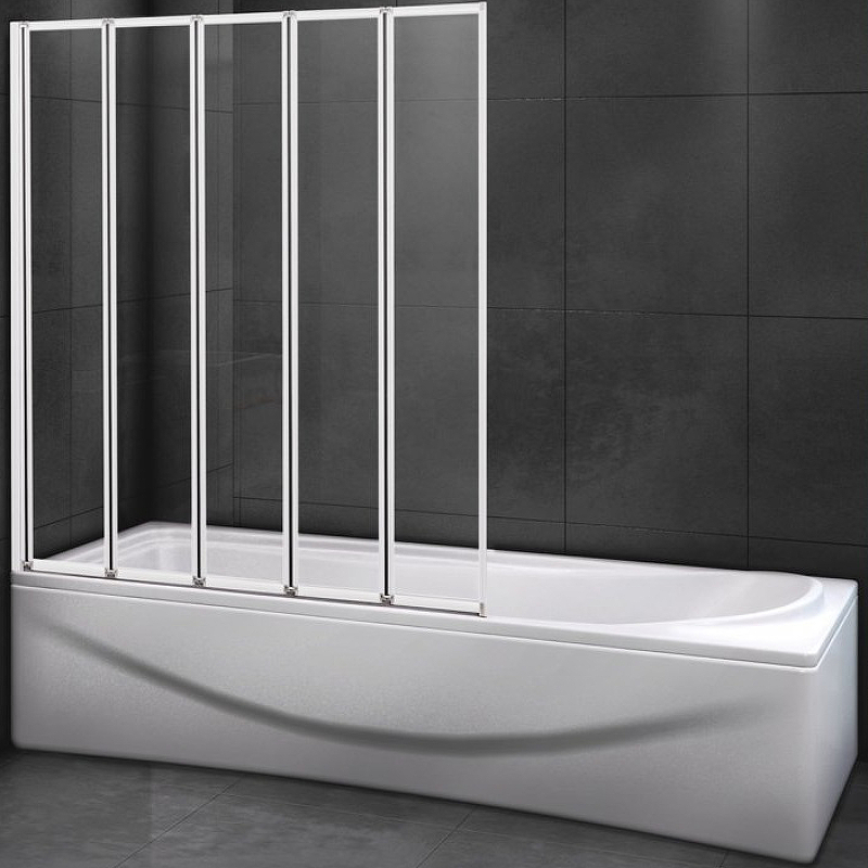 Шторка на ванну Cezares RELAX-V-5-120/140-C-Bi 1200*1400 (белый/прозрачное)