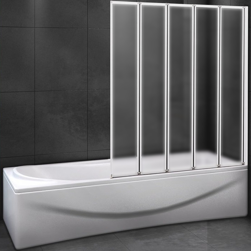 Шторка на ванну Cezares RELAX-V-5-120/140-P-Bi-R 1200*1400 (белый/рифленое) R