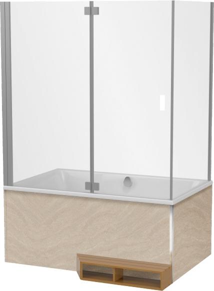 Штора для ванной Jacob Delafon Capsule E6D126-GA 1400*1200 мм (хром)
